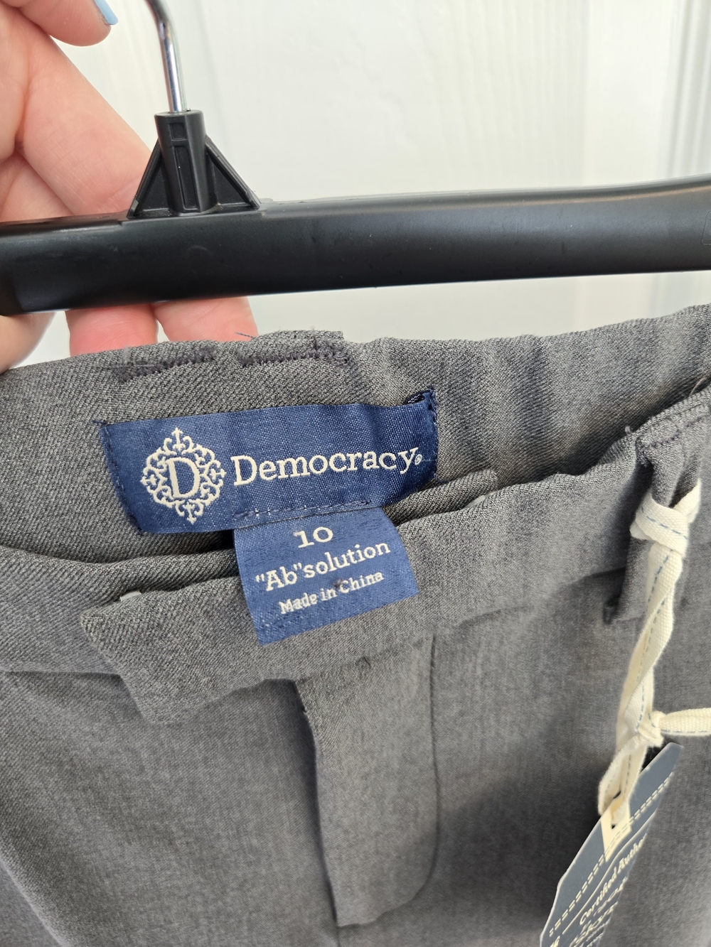 Democracy Gray Ab Solution Skyrise Wide-Leg Dress Pants 10 Mold & Hold Slimming - Picture 6 of 15